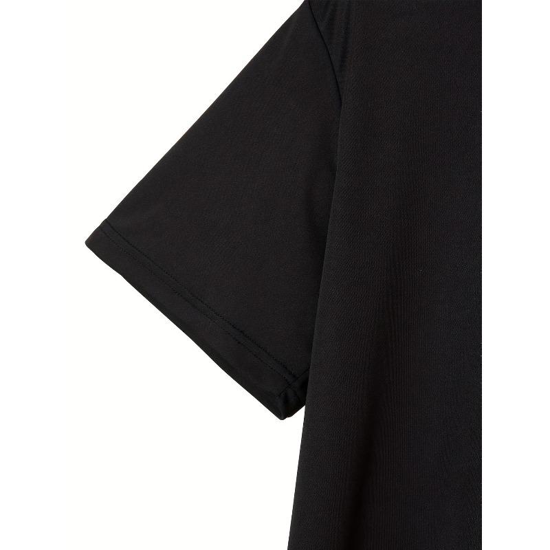 European Size Stylish Plus Size Men's Fashion Tee - Casual Short Sleeve Crew Neck Shirt for Street Style Enthusiasts - Comfortable, Breathable