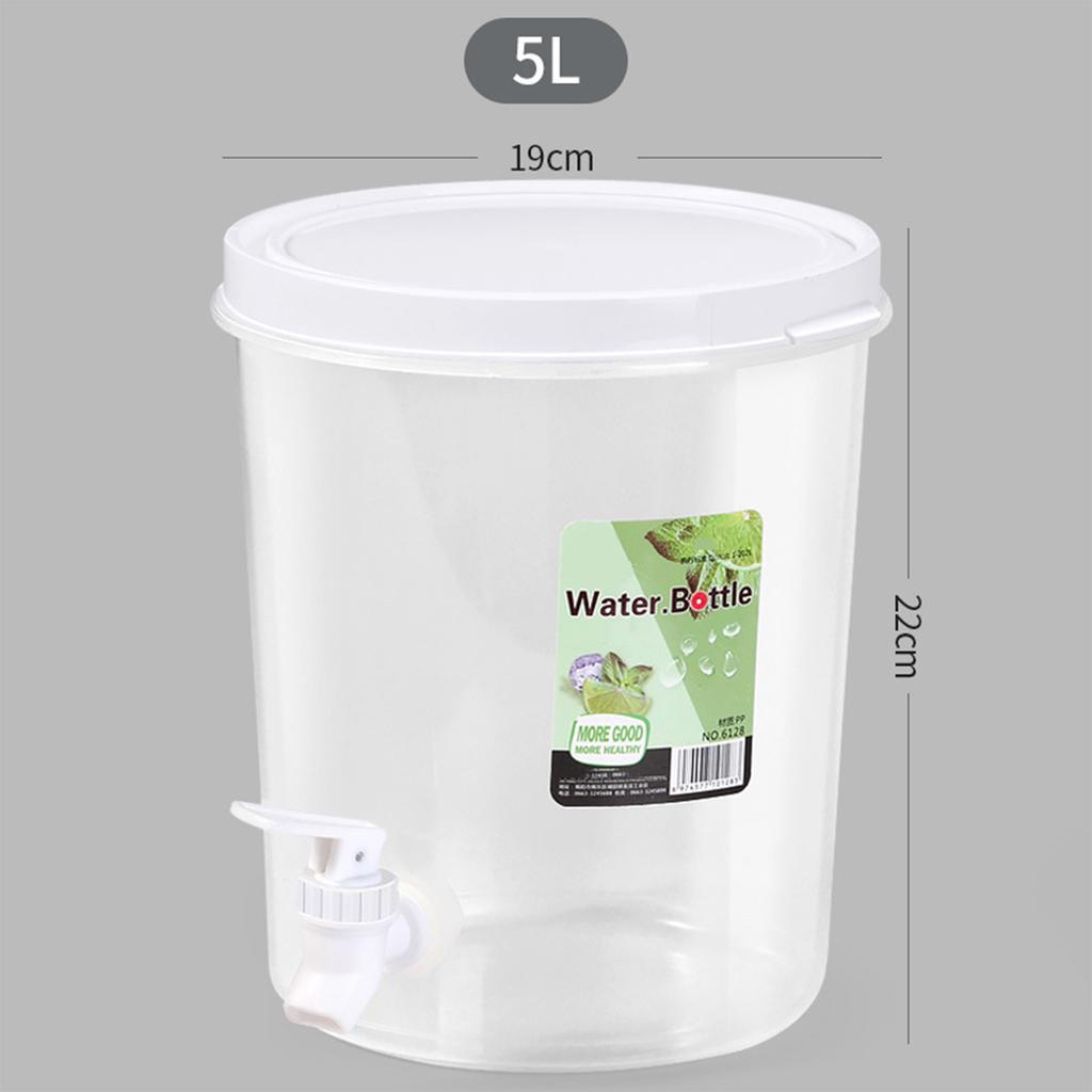 3.5L/5L Large Water Dispenser with Faucet Cold Water Bucket Fridge Beverage Drink Dispenser Plastic Fruit Juice Container