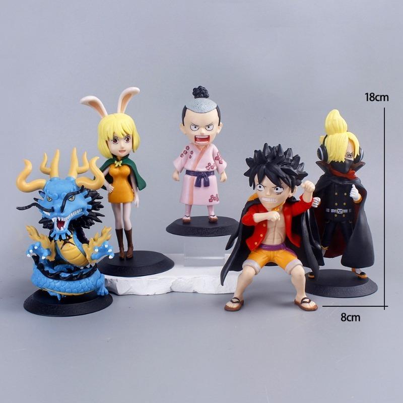 One Piece New Hot 5Pcs/set New Cute Cartoon Anime Anime Figure Luffy PVC Action Figure Model Dolls Holiday Gifts