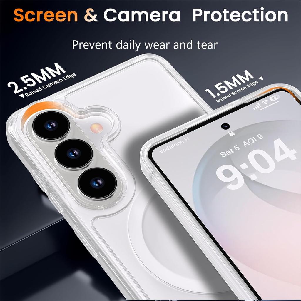 For Magnetic Clear Case For Samsung Galaxy S26 Ultra S2 Plus S24 FE S23 S22 Edge Phone NoYellow Transparent Cover