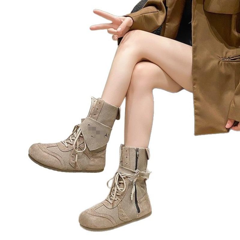 Podzimní pustinné boty Pracovní boty Dámské Martensky Nové prodyšné krátké boty Tenké jednoduché boty Vysoké boty Středně vysoké boty