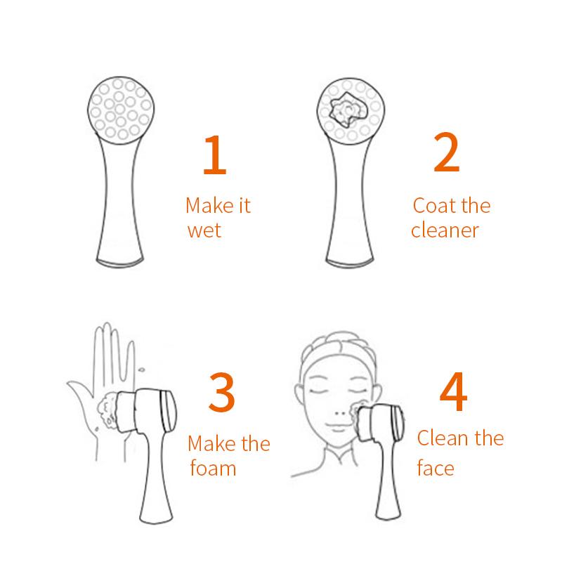 Pffee 3D Bilateral Silicone Face Brush Facial Cleanser