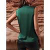 Women's Spring and Summer Sleeveless Satin Shirt Pleated Vest New Sexy Shirt