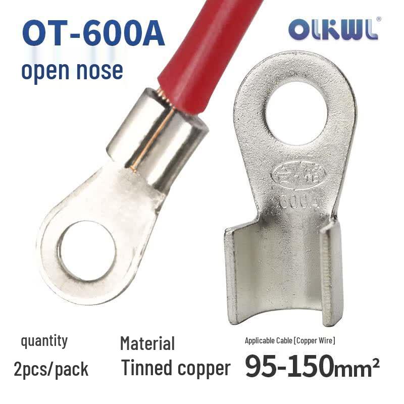 OLKWL Tinned Copper OT Open-Mouth Ring Terminal