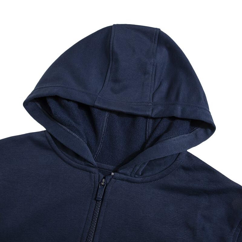 Nike Jacket Kids Logo Embroidered Hooded Zipper Long Sleeve Kids Jackets Navy-Blue FD3017-410