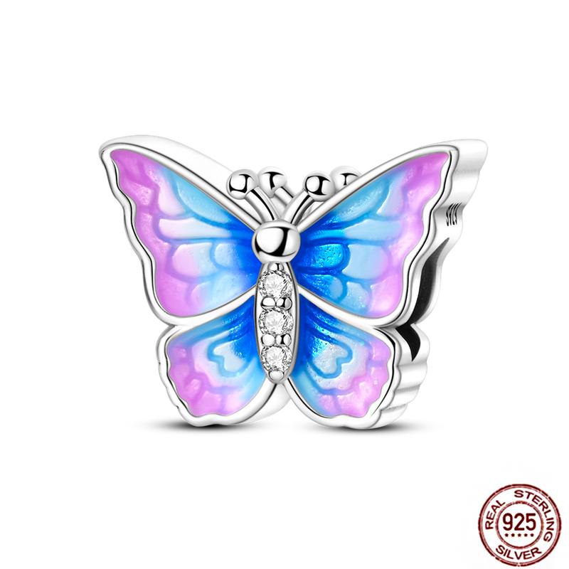 Charms Plata Copper Colorful Butterfly Bow Cute Cat Dog Fit Original Foot Bracelet Pendant Diy Beads Jewelry Makeup