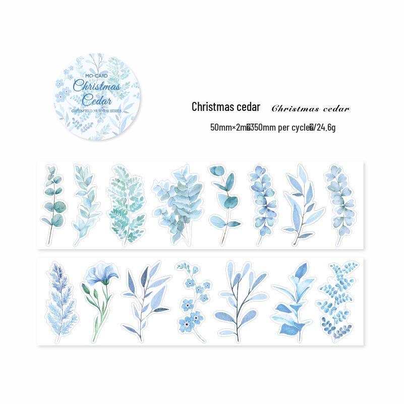 Momo Plants Die-cut PET Tape - Green Wild Whispers Series: Journal Decoration & Collage Stickers, 6 Styles