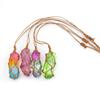 Natural Stone Crystal Column Mesh Pocket Hand-Woven Necklace Pendant, Adjustable N562