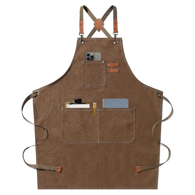 Thickened Canvas Apron for Kitchen, Gardening, Barista, and Hairdressing – Customizable Design