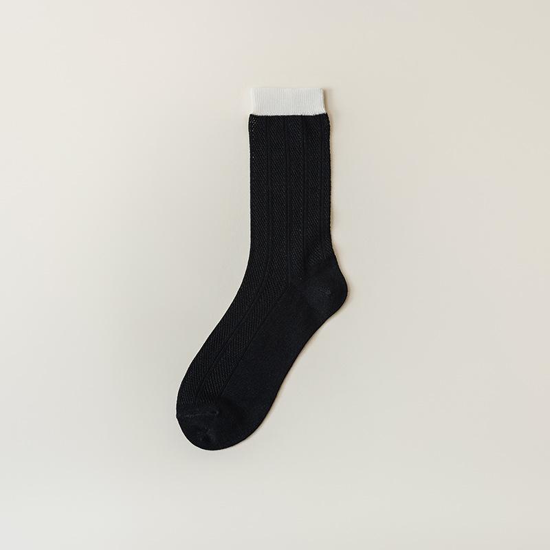 

Носки-пиле из бамбукового волокна для женщин на лето, тонкие сетчатые до середины икры, антибактериальные, дезодорирующие, дышащие, бесшовные длинные чулки 1 pair