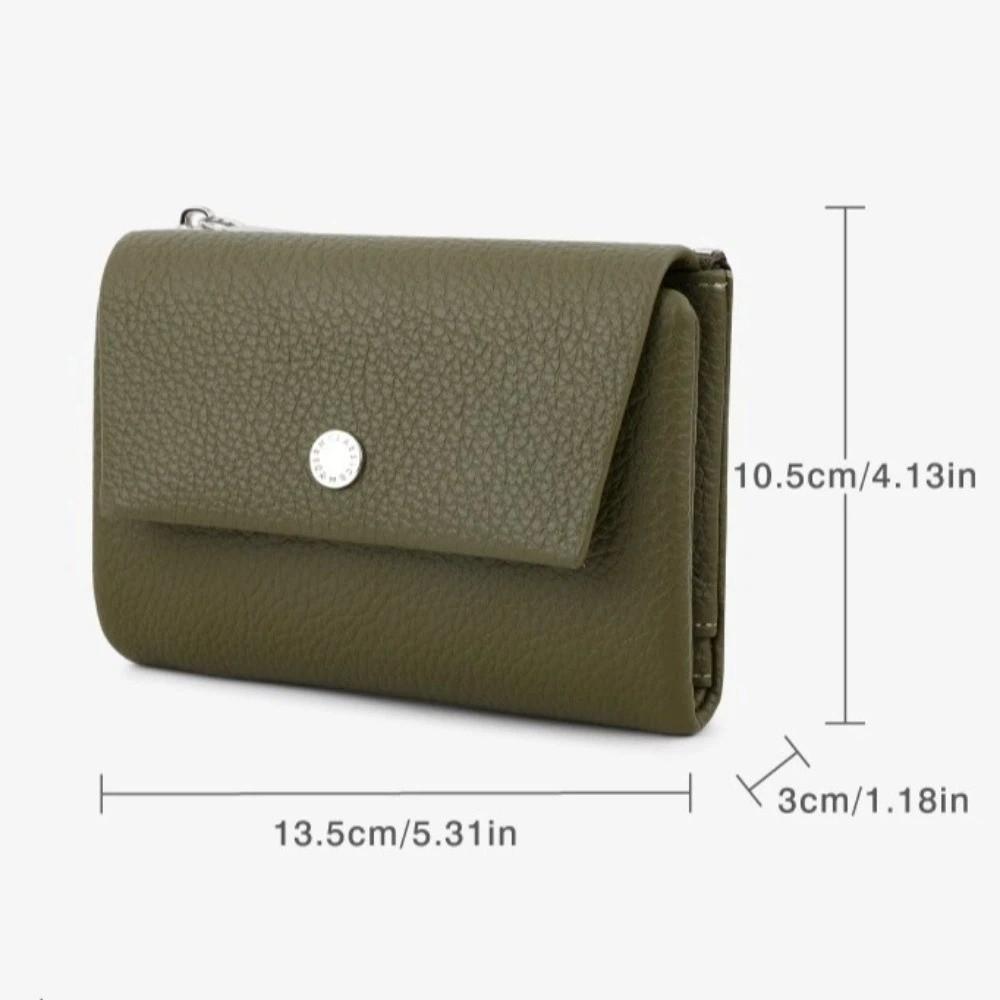 New PU Leather Short Wallet Solid Color Portable Money Bag Multifunctional Coin Purses Women