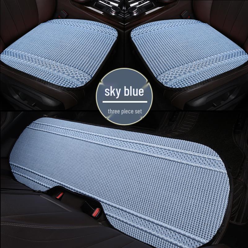 Breathable Ice Silk Car Seat Cushion - Universal, Non-Slip, Cute Solid Color, Suitable for All Seasons