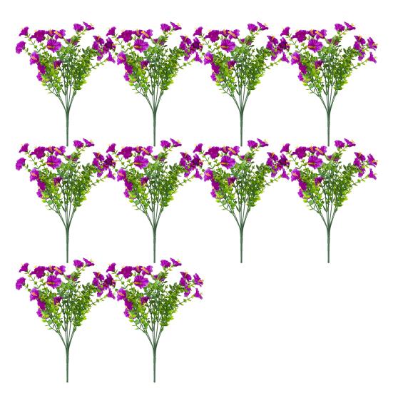 

Букет искусственных цветов петунии, искусственные цветы для улицы, реалистичные, устойчивые к ультрафиолетовому излучению, искусственные цветы для крыльца, патио, подвесной корзины 10pcs