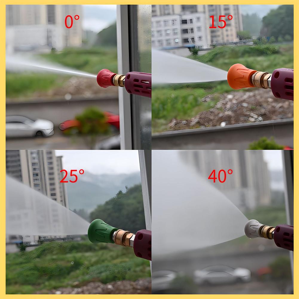 0° 15° 25° 40° Car Wash Rubber Sleeve Sector Nozzle Splash Proof Stainless Steel Nozzle High Pressure Water Nozzle Accessories