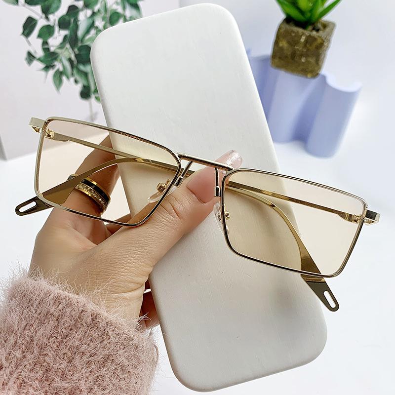 Vintage Metal Frame Square Sunglasses Women Men Rectangle Sun Glasses Female Eyewear Oculos De Sol for Male Female Eyeglasses
