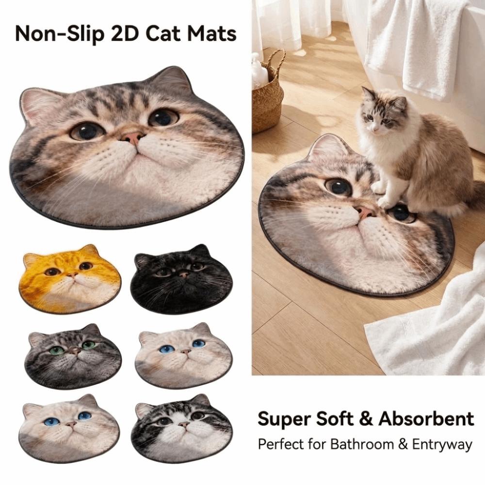 Anti-fouling Cat-Shaped Area Rug Non-Slip Cartoon Carpet Cute Home Decor Carpet  Living Rooms