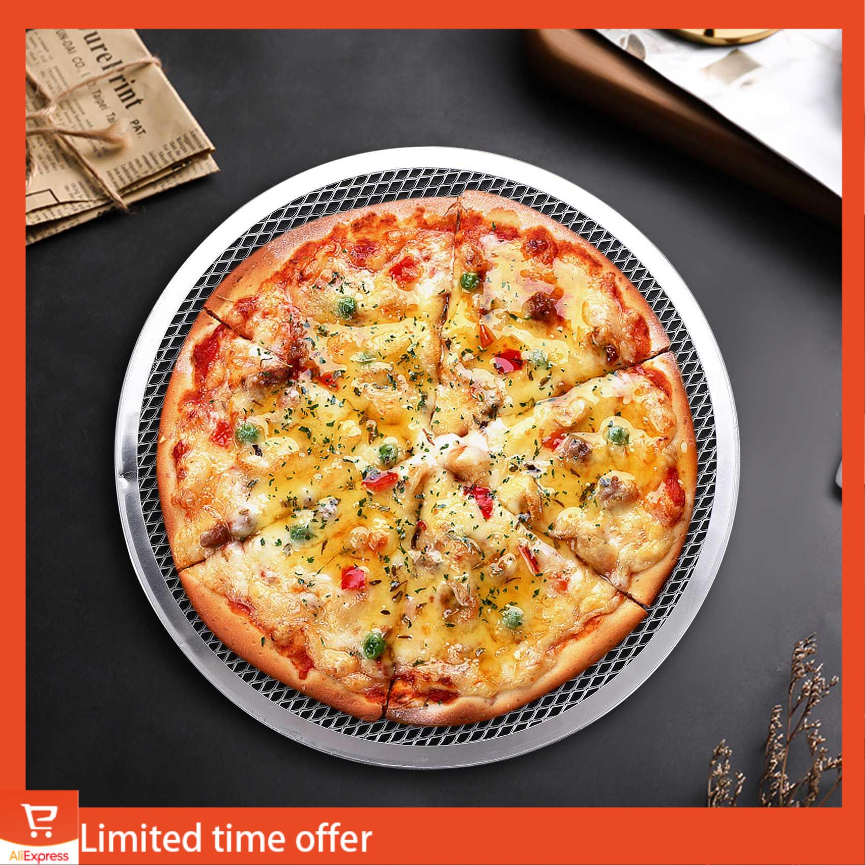 Fresh Pizza Screen, Pizza Pan,Pizza Pan For Oven, Pizza Tray, 12 Inch Seamless-Rim Aluminum Non Stick Pizza Screen (2PCS) (Silver,NONE)
