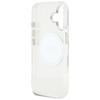 Guess IML Metal Colored Circle Classic Logo MagSafe case for iPhone 16 white
