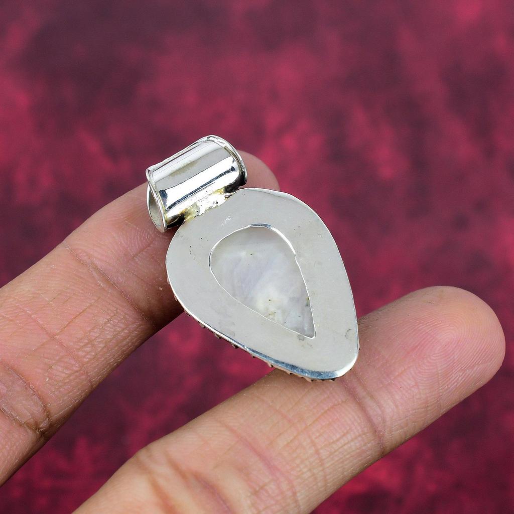 Moonstone 925 Solid Sterling Silver Pendant, Handmade Gemstone Pendant , Gift For Mom Antique Jewelry