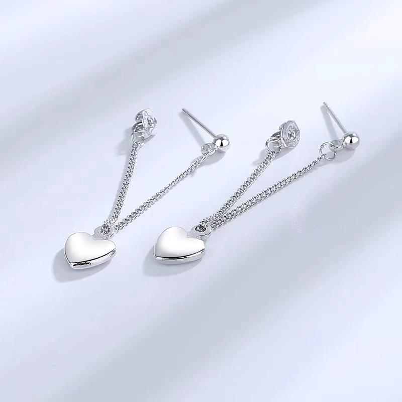 S925 Silver Needle Love Tassel Earrings for Women: Light Luxury, Niche 2024 New Summer Style.