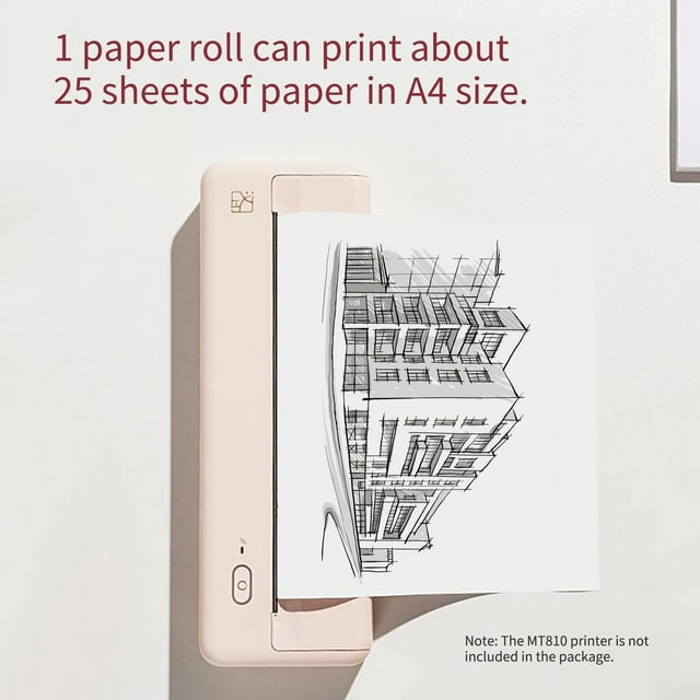 HPRT MT810 Thermal Printer Paper 2PCS A4 Roll for Long lasting Printing BPA free