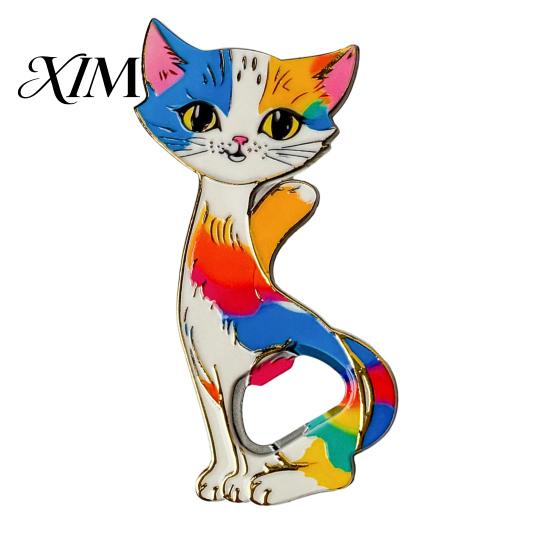Refrigerator Decoration Magnet Cat Bottle Opener Fridge Magnet, Vintage Cartoon Kitten Decorative Acrylic Magnetic Opening Tool for Home Bars