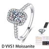 GRA Certification S925 Sterling Silver Gold Plated 1CT Oval Moissanite Engagement Ring with Double Halo Paved Side Stones Women