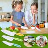 3 Piece Kids Kitchen Baking Knife Set, Safe To Use, Firm Grip, Serrated Edges, Kids Knife, Protects Little Chef's , Perfect For Cutting Food And Veget