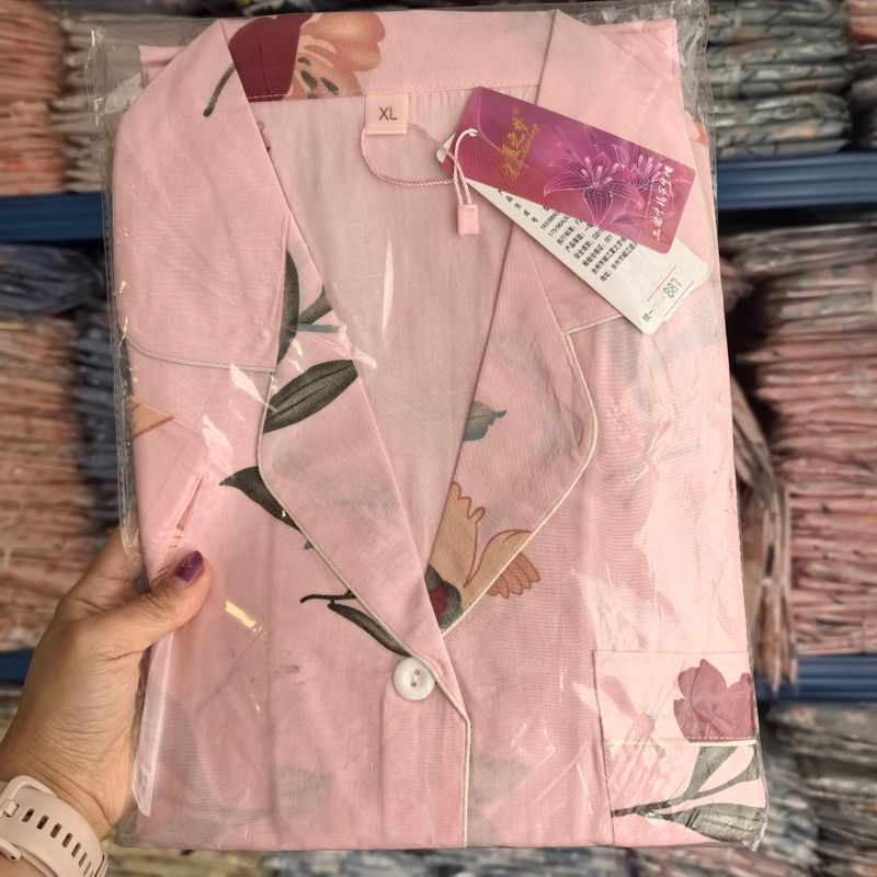 Summer Pajamas Women's Cotton Silk Short Sleeve Thin Suit K-style Homewear Cute Student Loose Plus Size Can Be Outwear
