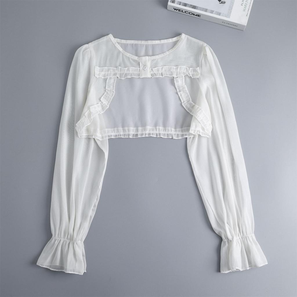 White Long Sleeved Fake Collar Small Cape for Womens Shirt Detachable Collar Detachable Half Shirt Blouse Style False Collar