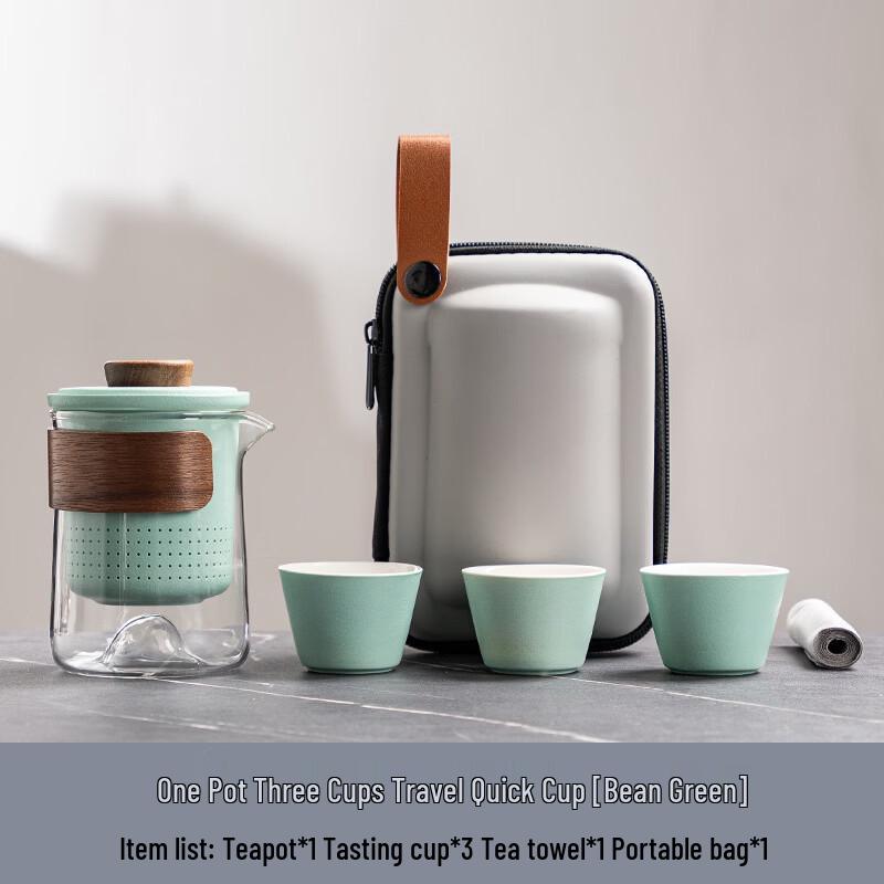 Portable Quick Brew Ceramic Travel Tea Set