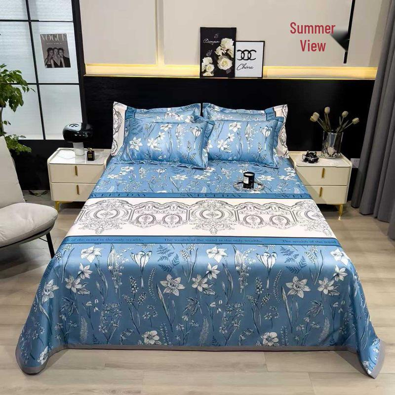 Ice Silk Summer Cool Mat Set: Foldable & Washable Three-Piece for Dormitory Single Beds