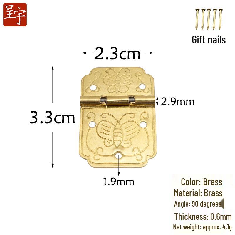 Retro Chinese Style Small Folding Butterfly Antique Jewelry Box with Pure Copper Hinges