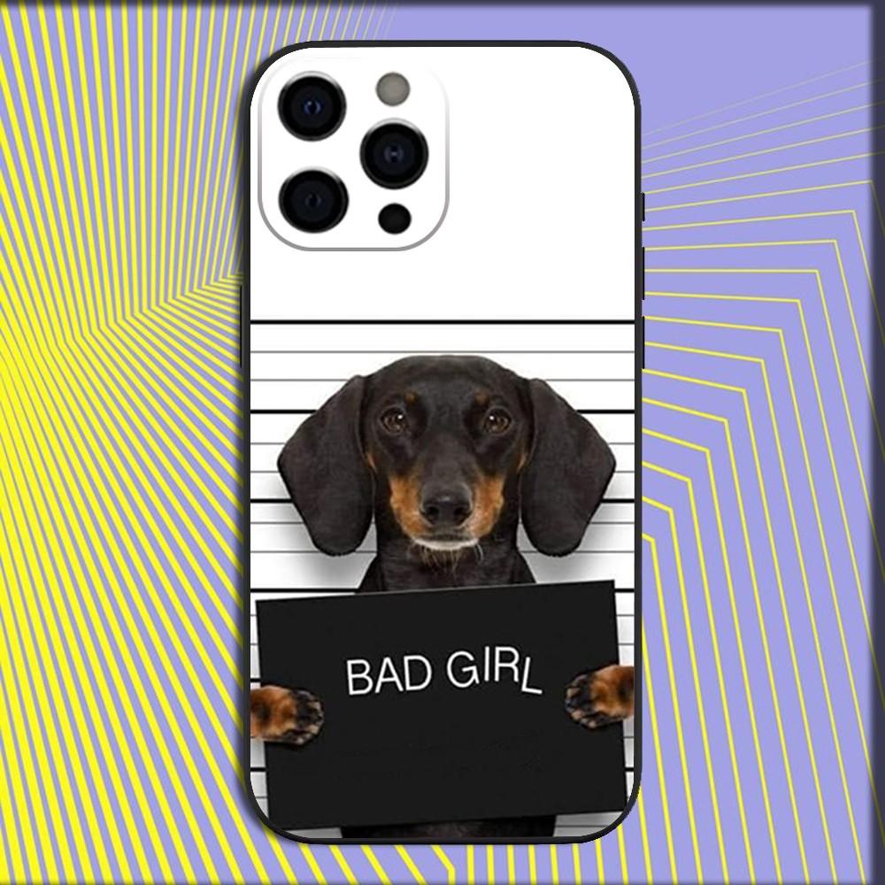 Dachshund Dog Love Phone Case For iPhone 16,15,14,13,12,11,Pro,X,XS,Max,XR,Plus,Mini Soft Black Cover