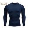 Men Sport Top 3D Slim Fit High Elasticity Round Neck Quick-drying Long Sleeves Slim Fit Compression Figure Shaping Gym Running Basketball T-shirt