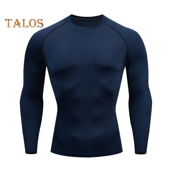 Men Sport Top 3D Slim Fit High Elasticity Round Neck Quick-drying Long Sleeves Slim Fit Compression Figure Shaping Gym Running Basketball T-shirt
