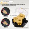 2Pcs 2 Way Car Power Distribution Amp Block Car Audio Power Wire Splitter 0/2/4 Gauge In 4/6/8 Gauge Out Durable Amplifier Power