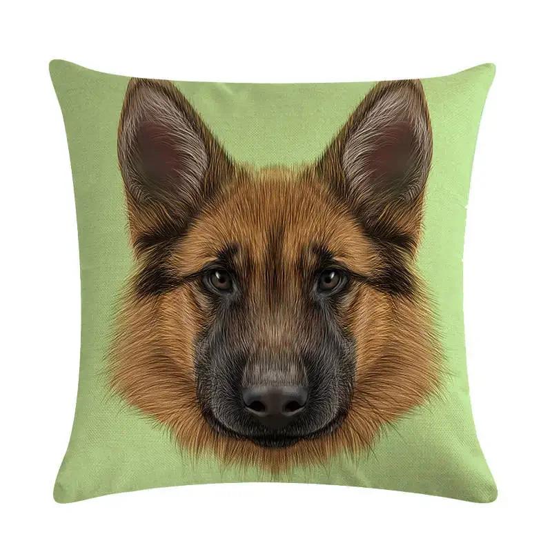 Cute Dog Cushion Cover Cartoon Pet Linen Pillow Cover Office Sofa Home Decoration Pillow Cover 45*45Cm