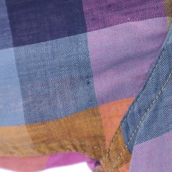 Career Club 70s vintage Check Pattern Long sleeve half button Button down shirt Men's Used