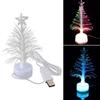 Mini LED Christmas Tree Lamp Christmas Decorative Light Night Light Color Changing Fiber Optical Light USB Connection Lamp Decor