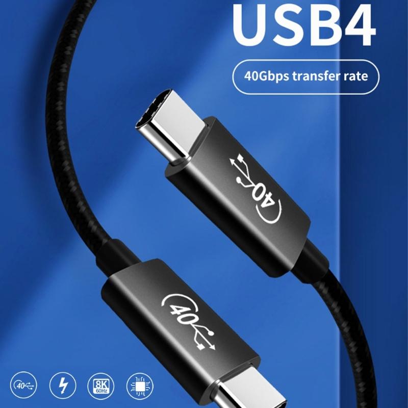 USB C To USB C PD100W Charging Cable for Laptop Cellphone Hard Disk Thunderbolt4 8K@60hz Display USB4 Extension Cable