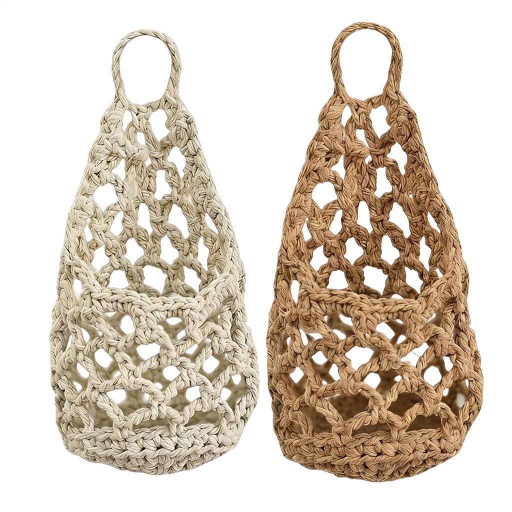 Neuer handgefertigter Boho Tropfen Wandkorb für Obst Gemüse Blumentopf Innen Außen Dekor Langlebig Zwiebeln Hängekörbe