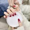 Retro Berry Red Cat Eye Glass Bead Nail Tips