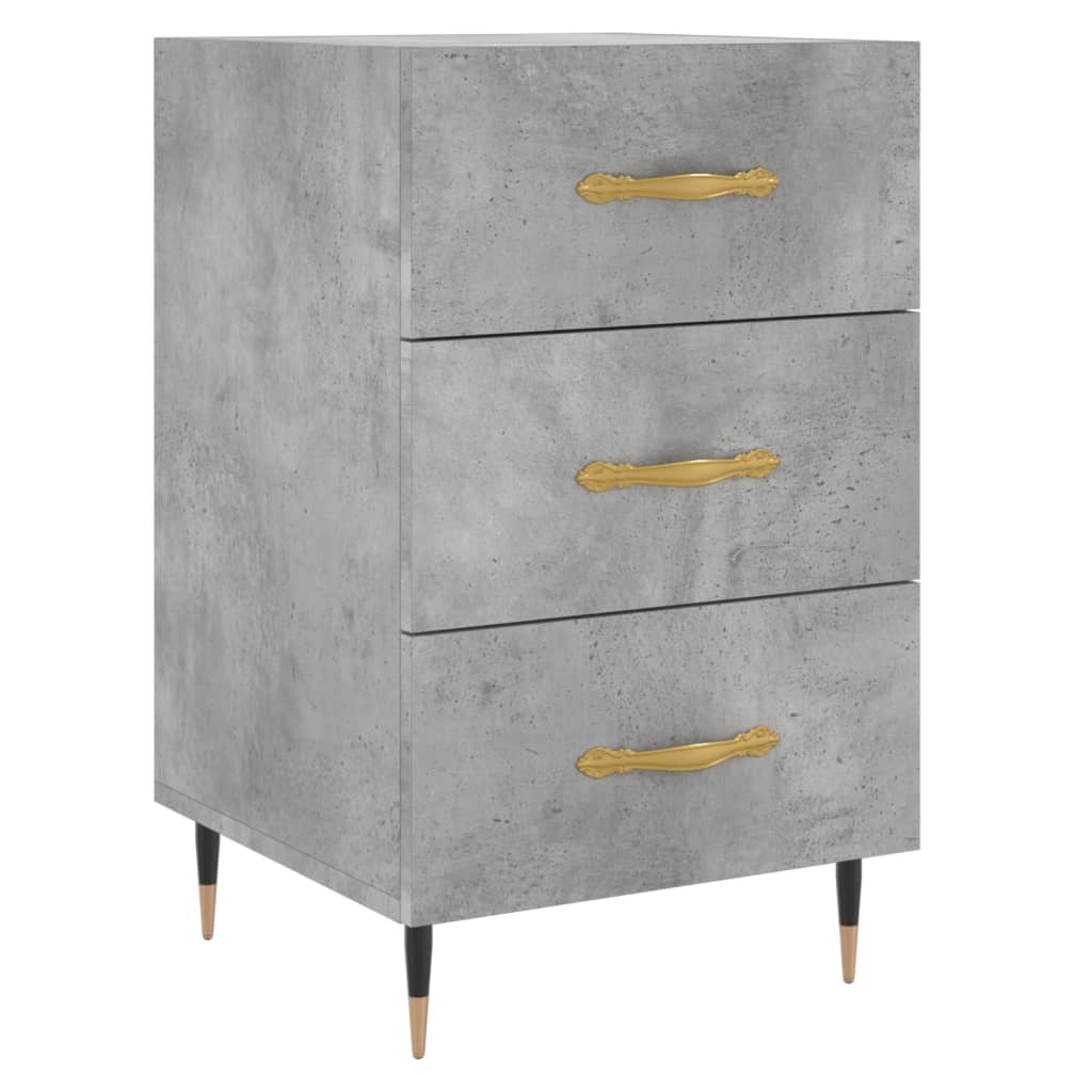 Nightstand Concrete Gray 40x40x66 cm Wood Based Material