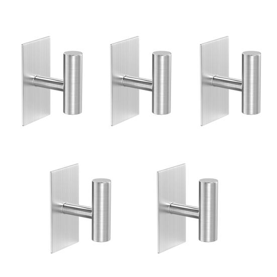 1/5Pcs Towel Hangers Storage Hooks Strong Load-bearing Simple Installation Self-Adhesive Wall Mount Hanging Hooks