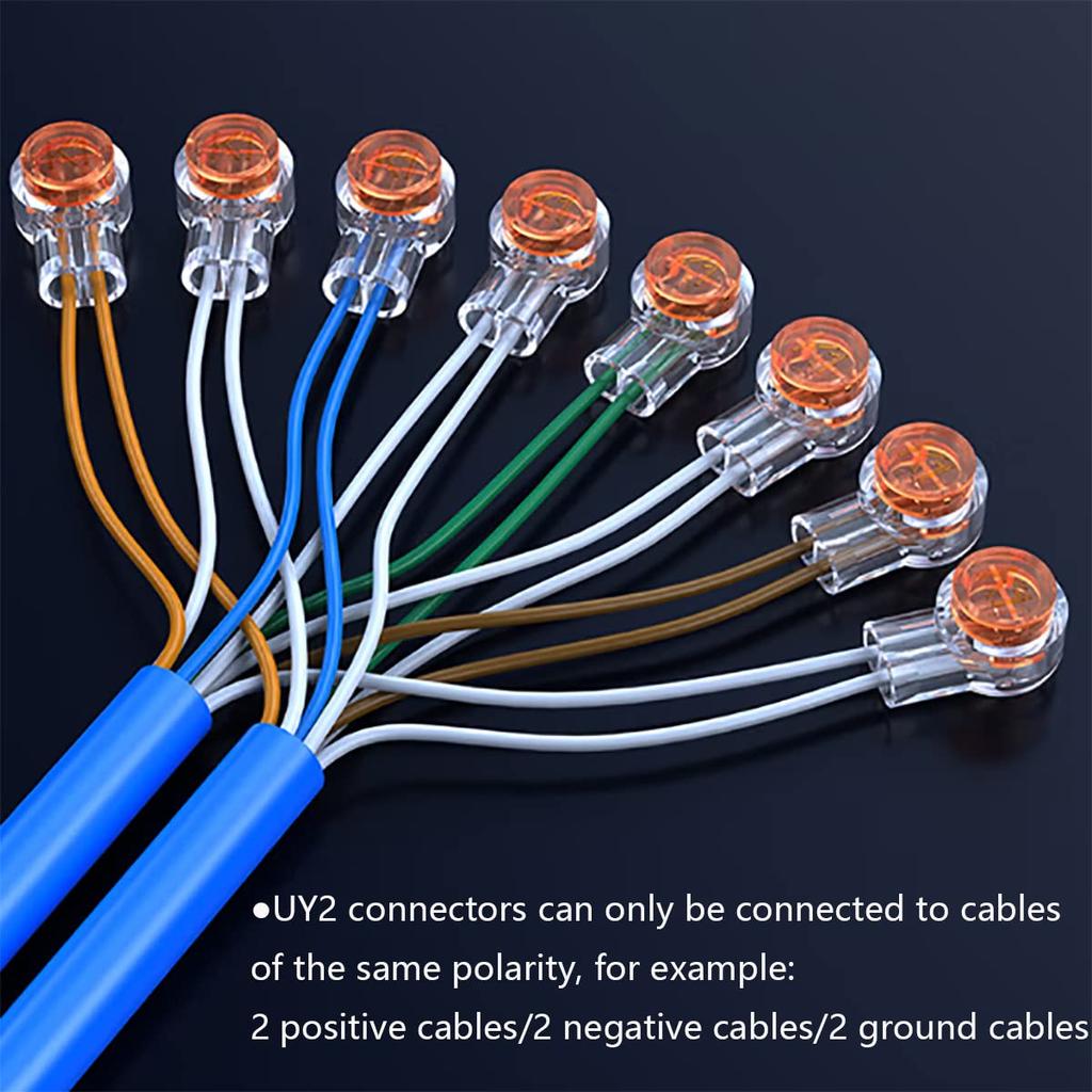 CTRICALVER UY2 Telephone Line Orange Clear Telephone Line Connection Cable Tie 2 Connector, Connector, Gel-Filled Button, Connector, Ports/2-Core
