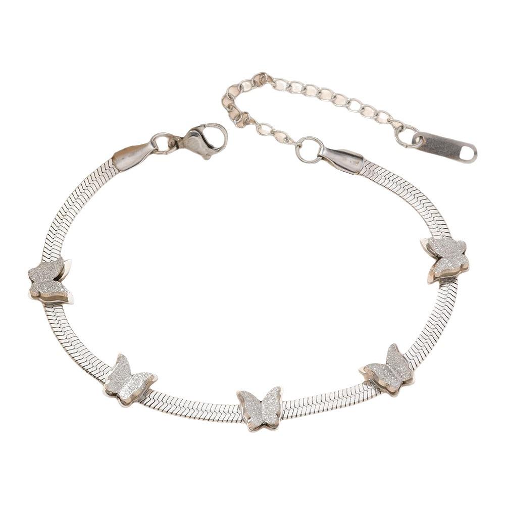 Stainless Steel Snake Chain Bracelet Adjustable Animal Charm Bracelet  Daily Wear серебряный