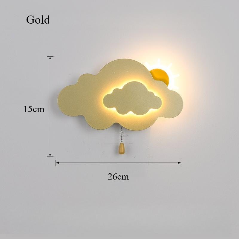 Aplică Dormitor Copii Soare Nor Noapte LED Modern Minimalist Cameră Bebeluș Băiat Fetă Decor Noptiera