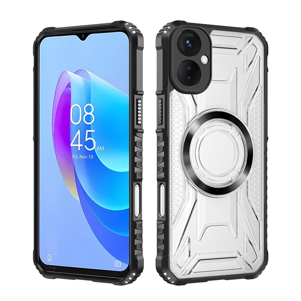 KEYSION Transparent Magnetic Case for TECNO Spark 9 Pro 9T Silicone+PC Heavy Duty Shockproof Phone Back Cover for for Spark 9T 9 Pro