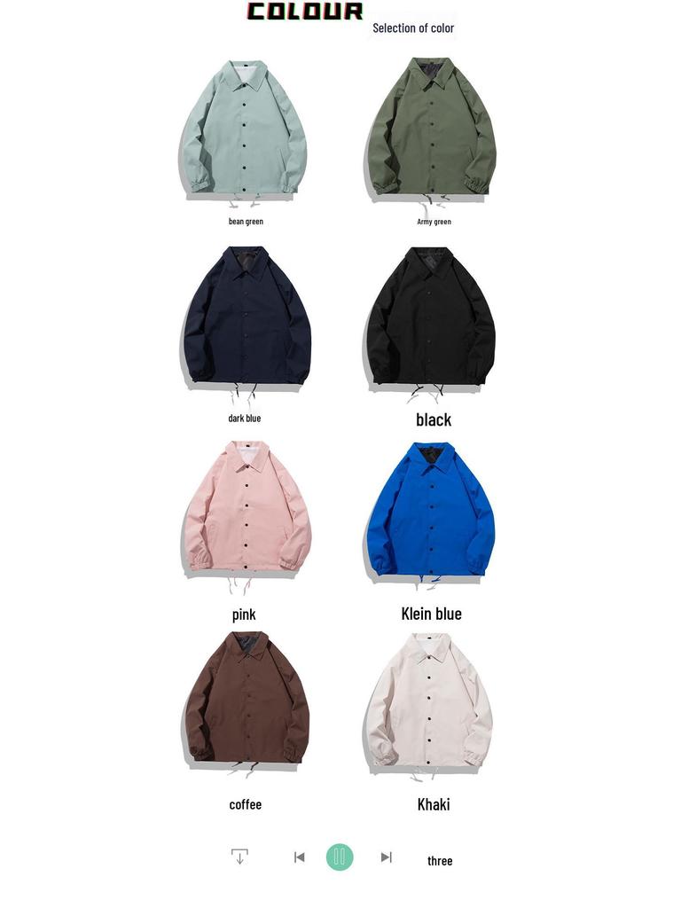 American Style Top Coach Jacket - Spring/Autumn Trendy Men's Lapel Casual Jacket